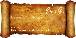 Csuvár Gyula névjegykártya