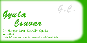 gyula csuvar business card