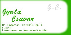 gyula csuvar business card